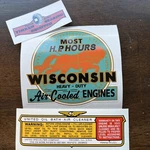 Wisconsin Engine Decal Air Cleaner And Timken Aa, Ab, Agnd, Ahh Set 3. Fixed Price $17.90.