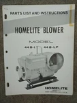 Rare Vintage Homelite Blower Model 44B-1, 44B-LP Parts List Instructions. Fixed Price $14.99.