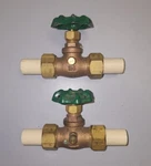 2 Mcdonald 3/4 Brass Stop & Waste Valve W/drain Compression W/male Cpvc Adapters. Fixed Price $20.00.