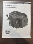 Kohler Engines Command 17-25 Hp Vertical Crankshaft Owner's Manual 1994/2000. Fixed Price $15.00.