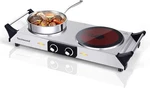 Portable Double Infrared Electric Stove With Anti-scald Handles, 1800W. Fixed Price $126.99.