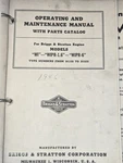 Briggs & Stratton Operating And Maintenance Manual Models "wi" "WIPR-1.6" WIPR-6. Fixed Price $14.99.