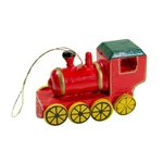 Old Fashioned Red Steam Engine Choo Train Ornament Tiny Wood Locomotive Toy. Fixed Price $8.99.