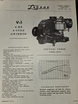 Lauson V-1 Air Cooled 2 Hp Vertical Crank Engine Specs Std Equipment. Fixed Price $19.99.