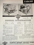 Clinton Engines Series V-3100-1000 Clintalloy General Specs Parts List. Fixed Price $16.99.