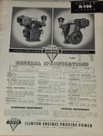 Clinton Engines Series D-700 4 Cycle General Specifications Parts List. Fixed Price $16.99.