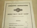 Briggs & Stratton Engine Models 6B-SFB Operating Instructions Manual. Fixed Price $12.99.