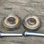 Set Of 2 Antique Singer Treadle Sewing Machine Cast Iron Wheels W/ Axles. Fixed Price $39.99.