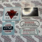 Clinton Engine Decal Set 4 Cycle 3.5-HP E-z Pull Warning Air Cleaner Fuel. Fixed Price $19.90.