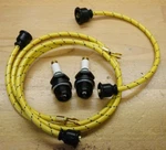 Yellow Cloth Copper Core Spark Plugs & Wires Set To Fit Early John Deere. Fixed Price $60.00.