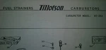 Tillotson Carburetor MT25A Parts Manual Continental Engine David Bradley Tractor. Fixed Price $23.99.