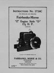 Fairbanks Morse 1.5 Hp Style Instructions No. 2736C (please Read Description. Fixed Price $8.95.