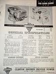 Clinton Engines Series VS-3100-2000 Gem General Specifications Parts List. Fixed Price $16.99.