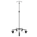 Stainless Steel Portable Rolling 2 Hook 5 Legs Pole Stand With Brake Wheels. Fixed Price $98.39.
