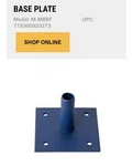 Metaltech M-mbbf Base Plate, 6 In.l, Steel, 4-1/2 In.h. Fixed Price $31.63.