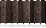 Jostyle 8-PANEL Room Divider 6FT Folding Privacy Screens W/diamond Double-weave. Fixed Price $125.98.