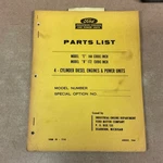 Ford 144 & 172 Diesel Engine Power Units Parts Manual Catalog Book List, Cyl. Fixed Price $19.99.