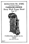 Fairbanks - Morse Pump Instructions No 2720G (please Read Description). Fixed Price $8.95.