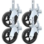 4PCS Scaffolding Caster 8" X 2" Black Wheels W/ Locking Brakes. Fixed Price $140.00.