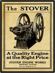 1910 Stover Works Gas Engines Metal Sign: Freeport, Illinois. Fixed Price $21.88.