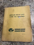 Fairbanks Morse Whitney Repair Price List Zc Engine 1962TRACTOR Farm Industrial. Fixed Price $24.99.