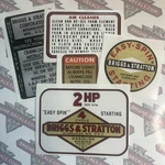 Briggs & Stratton Minibike Engine Decal 2-HP Easy-spin 1960S Set Of 5. Fixed Price $17.90.