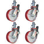 Pcs Scaffold Caster 6" 8" Black Red Wheels (stem Size : 1-3/8 X 4") With Pin. Fixed Price $158.57.