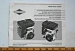 Vintage Briggs Stratton Op.& Maint. MANUAL-6 Languages- Models 133400- 1992 Ed. Fixed Price $10.00.