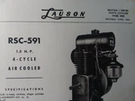 Lauson RSC-591 Horiz 4-CYCLE Gasoline Engine Parts Manual Lawn Mower 1.5 Hp 1956. Fixed Price $47.99.