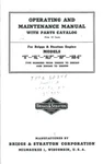 Fits Briggs & Stratton Models Operating Maintenance Manual Book. Fixed Price $14.25.