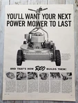1958 Print Ad Reo Power Lawn Mower Reel & Rotary Types Quieter Than Most Engines. Fixed Price $11.06.