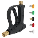 4000 Psi Pressure Washer Gun 1/4" With 5 Nozzles Car Foam Spray Short Wand. Fixed Price $14.00.