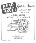 John Deere Hit & Miss Engine Parts List Instructions Book Manual. Fixed Price $12.85.