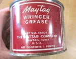 Vintage 1960'S Era Maytag Wringer Washing Machine Grease Opened Tin (rr). Fixed Price $29.95.