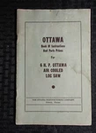 Vintage Ottawa Log Saw Manual. Fixed Price $31.64.