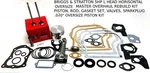 .020" Oversize Master Overhaul Rebuild Kit Fit Briggs 5HP Engine Head & Valves. Fixed Price $99.95.