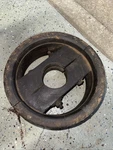Antique Wood Primitive Flat Belt Farm Pulley Wheel Industrial Steampunk Mill 12. Fixed Price $69.00.
