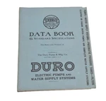 Duro Electric Pumps & Water Supply Co Data Book Specification Dayton Oh 1940'S. Fixed Price $16.00.