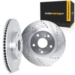 For Tesla 2018-2023 Brake Rotor Set Front Cast Iron Silver Vented. Fixed Price $505.88.