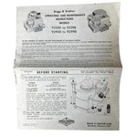 Briggs & Stratton Operating Maintenance Instructions 92500 92598 92900 92998. Fixed Price $10.00.