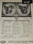 Clinton Engines Series 100-1000 Gem 4 Cycle General Specs Repair Service Sheet. Fixed Price $16.99.