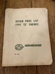 Fairbanks Morse Repair Price List Type Zc Engines 1968 Oil Field. Fixed Price $24.99.