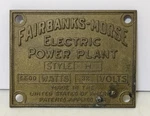 Vintage Fairbanks Morse Electric Power Plant Brass Emblem Sign. Fixed Price $34.00.