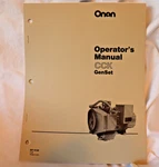927-0122 Cummins Onan Operator's Manual Cck Genset Generator Literature. Fixed Price $19.00.