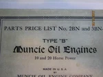Muncie Oil Engine Parts Price List Catalog 10 & 20HP. Fixed Price $10.25.