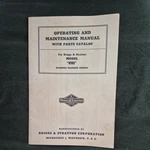 Briggs & Stratton Operating And Maintenance Manual With Parts Catalog, Vintage.. Fixed Price $15.00.