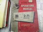 Detroit Diesel 2-71 Operators Manual 1957. Fixed Price $39.99.