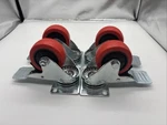 Lot Of 4- Titan 3" Polyurethane (pu) Swivel Plate Caster Wheel + Brake, 175-LB.. Fixed Price $29.95.