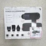 Sharper Image Power Percussion Pro+ Massage Gun, Heat Setting, Cordless, 4 Heads. Fixed Price $60.00.