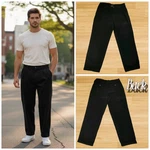 D'epoca Perry Ellis 32" Pantaloni Pieghe Velluto Coste Nero Uomo Taglia 36. Fixed Price $22.40.